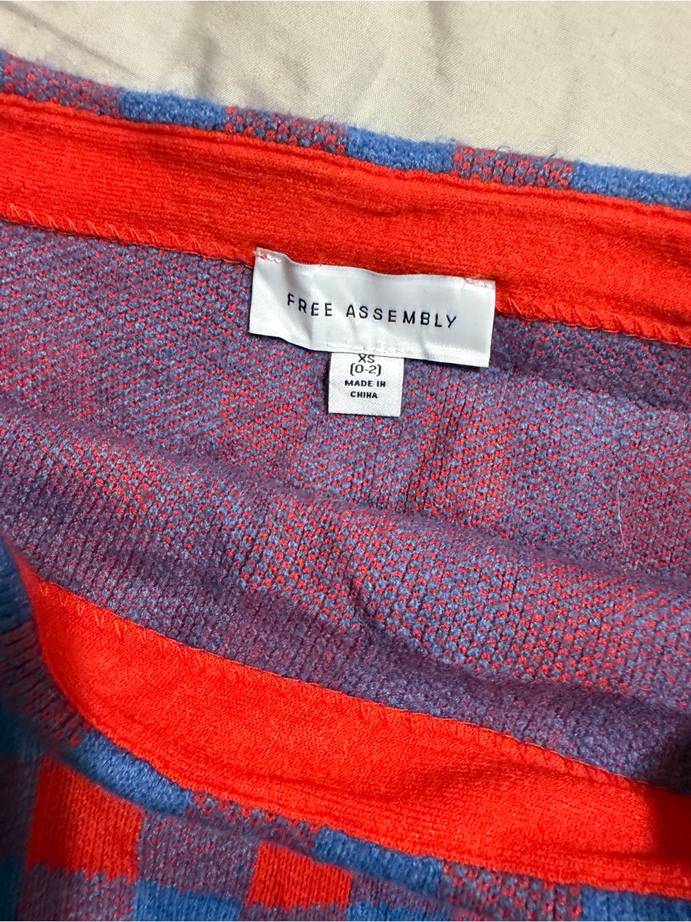 Free Assembly Colorblock Knit Mini Skirt - Red & Purple